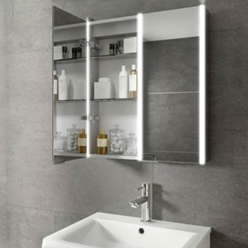HiB Xenon 60 LED Illuminated Mirror Cabinet with Mirrored Sides - 605 x 700mm